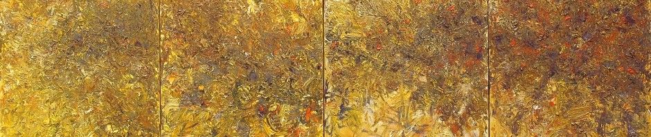 Quadriptyque-série jaune-Huile sur toile-292x116cm